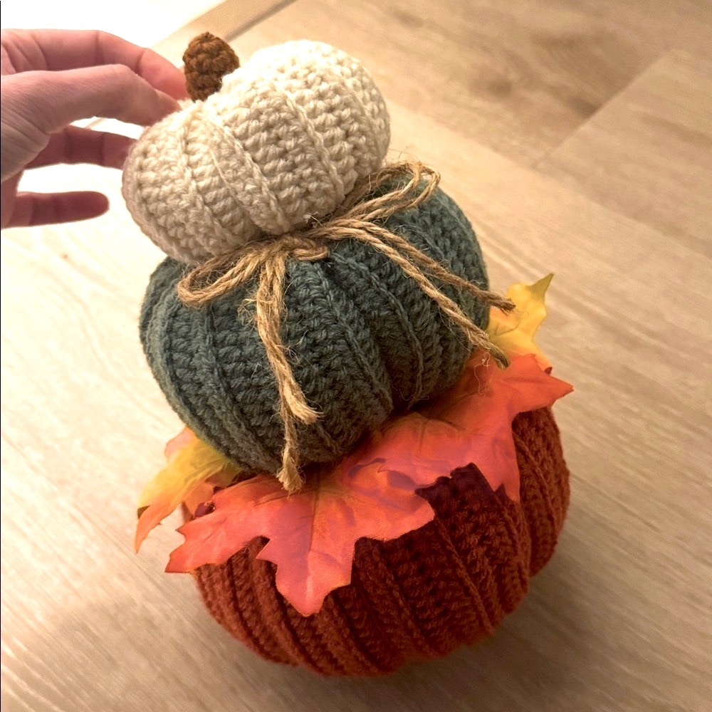 Handcrafted Crochet Pumpkin Stack - Picture 3 of 3